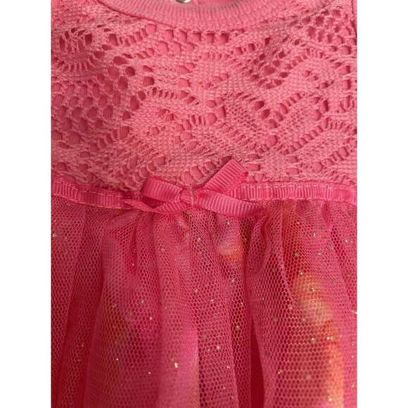 DDG Darlings Romper Sleeveless Dress Sz 3-6 Months Pink Coral Sparkle - Picture 5 of 6